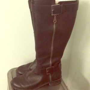 A2 black knee boots WIDE CALF 9 1/2